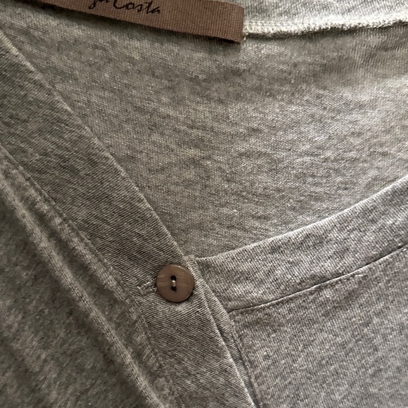 Enza Costa Heather Gray Button-Down Shirt - Picture 3 of 9